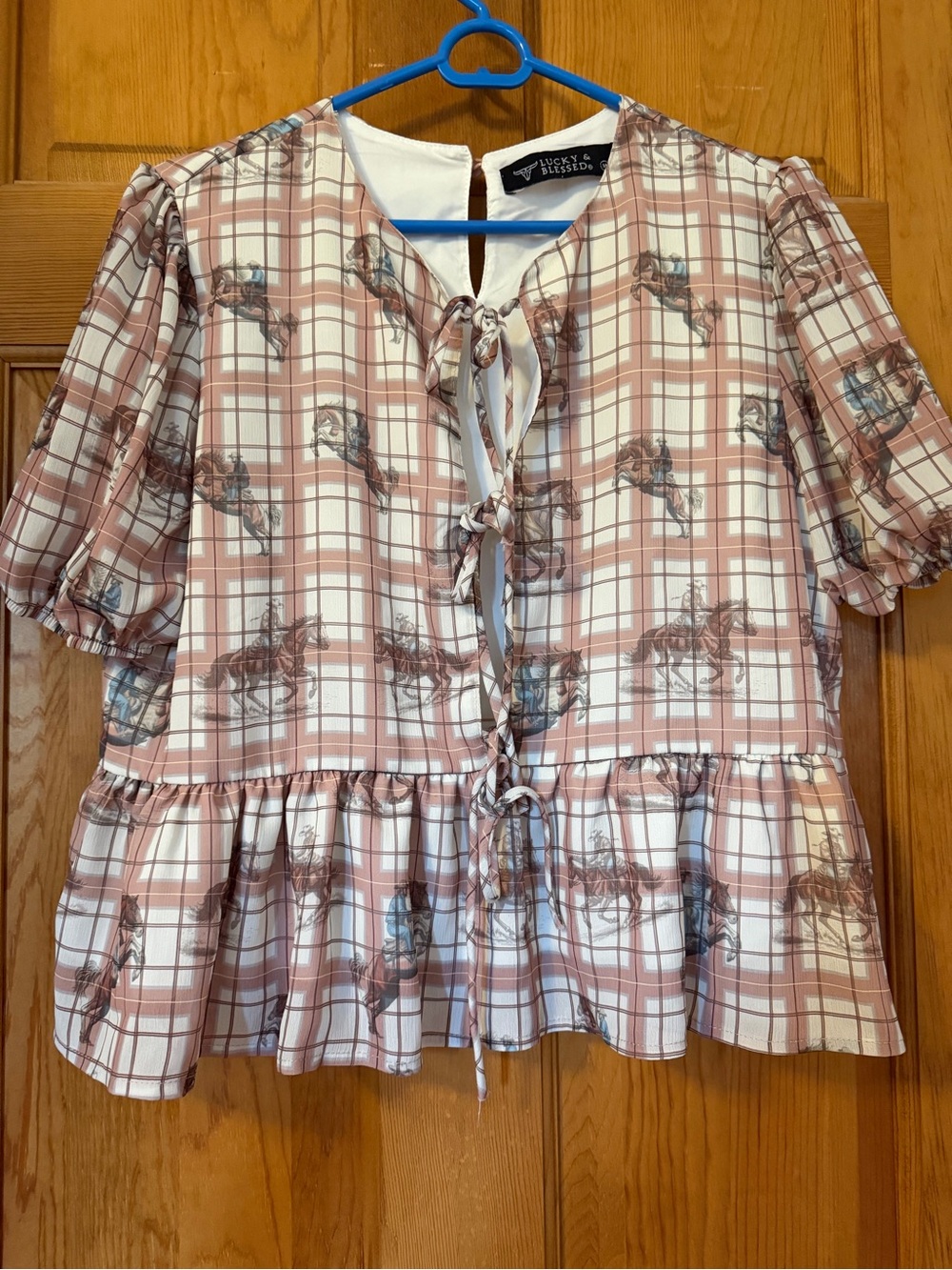 Lucky & Blessed Front Tie Blouse